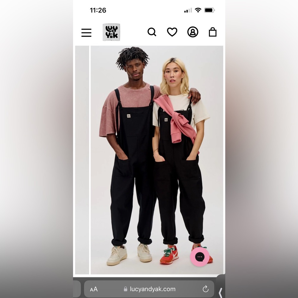 Lucy & Yak | Black Cotton Overalls/Dungarees | NEVER WORN!